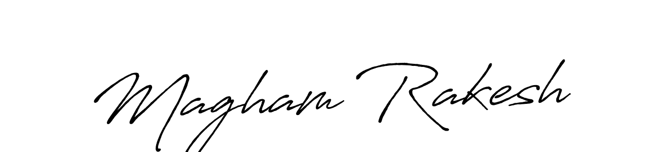 Magham Rakesh stylish signature style. Best Handwritten Sign (Antro_Vectra_Bolder) for my name. Handwritten Signature Collection Ideas for my name Magham Rakesh. Magham Rakesh signature style 7 images and pictures png