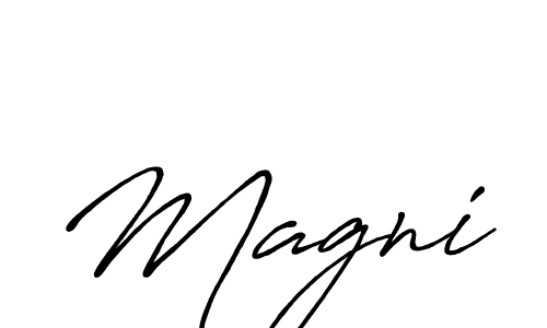 Design your own signature with our free online signature maker. With this signature software, you can create a handwritten (Antro_Vectra_Bolder) signature for name Magni. Magni signature style 7 images and pictures png