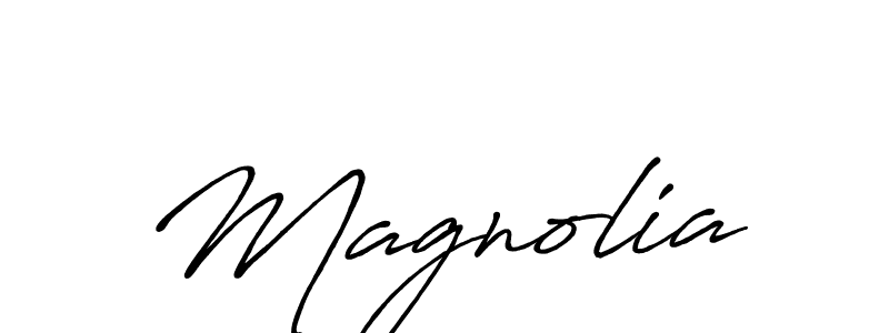 Make a beautiful signature design for name Magnolia. With this signature (Antro_Vectra_Bolder) style, you can create a handwritten signature for free. Magnolia signature style 7 images and pictures png