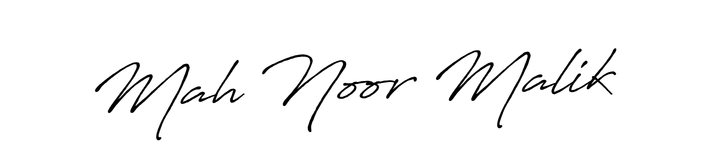 Make a beautiful signature design for name Mah Noor Malik. With this signature (Antro_Vectra_Bolder) style, you can create a handwritten signature for free. Mah Noor Malik signature style 7 images and pictures png