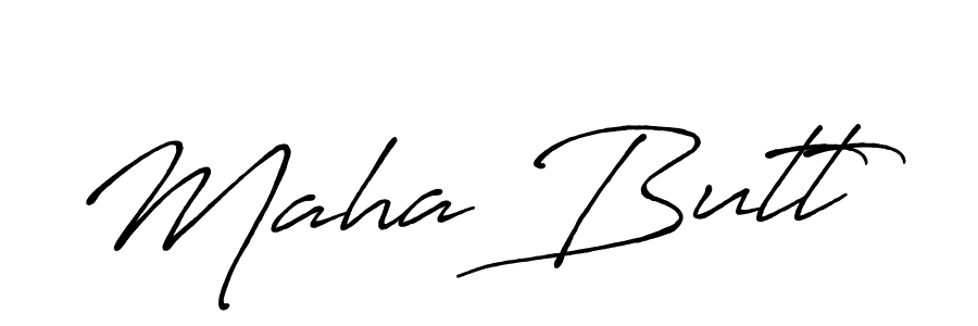 Maha Butt stylish signature style. Best Handwritten Sign (Antro_Vectra_Bolder) for my name. Handwritten Signature Collection Ideas for my name Maha Butt. Maha Butt signature style 7 images and pictures png