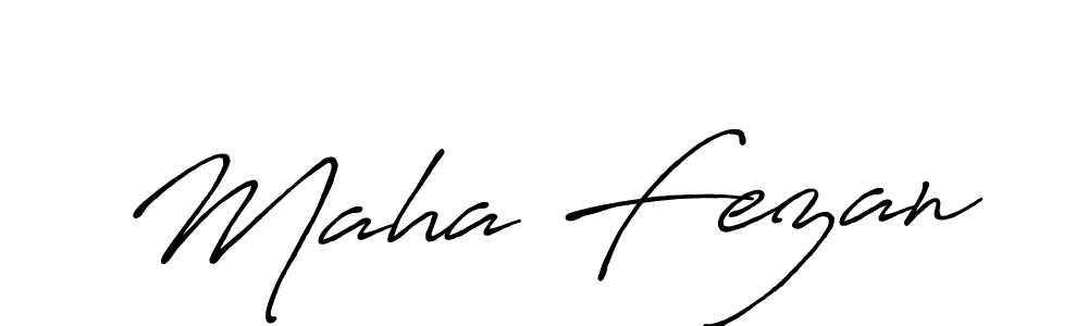 Maha Fezan stylish signature style. Best Handwritten Sign (Antro_Vectra_Bolder) for my name. Handwritten Signature Collection Ideas for my name Maha Fezan. Maha Fezan signature style 7 images and pictures png