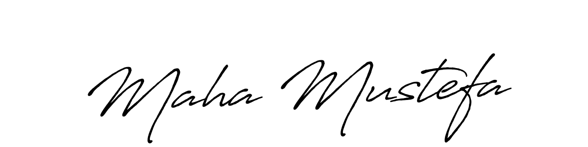 How to make Maha Mustefa name signature. Use Antro_Vectra_Bolder style for creating short signs online. This is the latest handwritten sign. Maha Mustefa signature style 7 images and pictures png