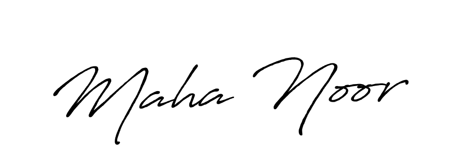 Make a beautiful signature design for name Maha Noor. With this signature (Antro_Vectra_Bolder) style, you can create a handwritten signature for free. Maha Noor signature style 7 images and pictures png