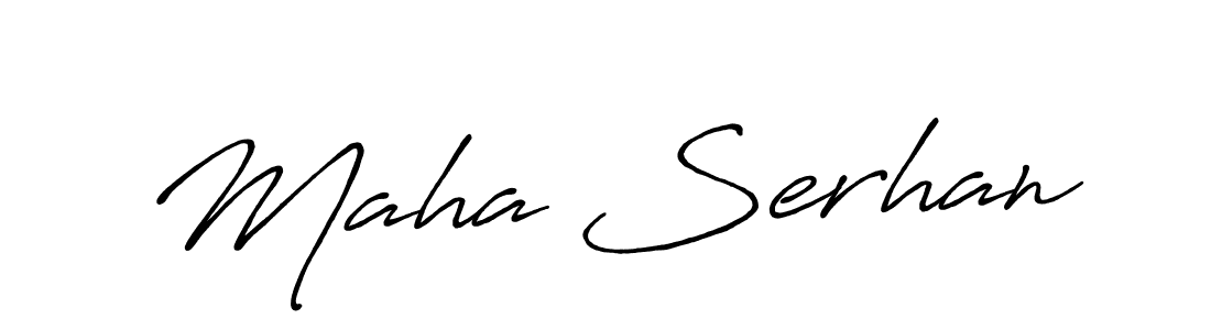 Make a beautiful signature design for name Maha Serhan. With this signature (Antro_Vectra_Bolder) style, you can create a handwritten signature for free. Maha Serhan signature style 7 images and pictures png