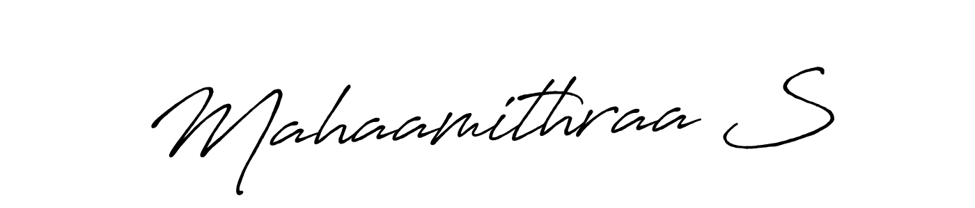 Also we have Mahaamithraa S name is the best signature style. Create professional handwritten signature collection using Antro_Vectra_Bolder autograph style. Mahaamithraa S signature style 7 images and pictures png