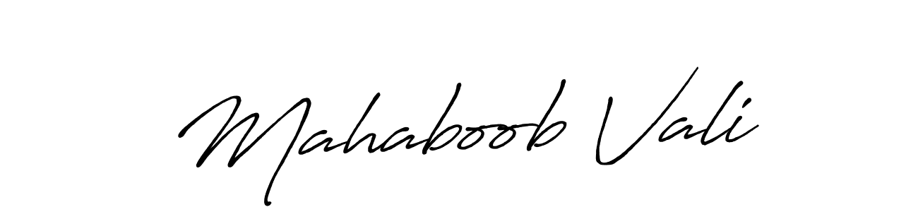 Create a beautiful signature design for name Mahaboob Vali. With this signature (Antro_Vectra_Bolder) fonts, you can make a handwritten signature for free. Mahaboob Vali signature style 7 images and pictures png