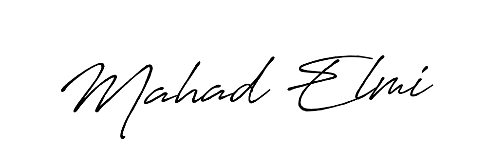 How to make Mahad Elmi name signature. Use Antro_Vectra_Bolder style for creating short signs online. This is the latest handwritten sign. Mahad Elmi signature style 7 images and pictures png