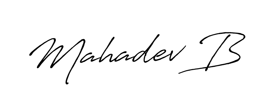 It looks lik you need a new signature style for name Mahadev B. Design unique handwritten (Antro_Vectra_Bolder) signature with our free signature maker in just a few clicks. Mahadev B signature style 7 images and pictures png