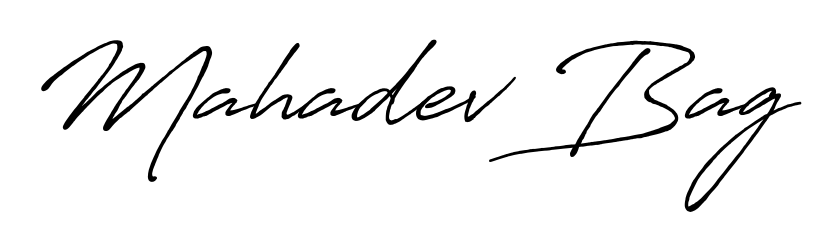 Get inspired by this graceful Antro_Vectra_Bolder signature style for name Mahadev Bag. Smooth loops and balanced proportions for everyday use. Mahadev Bag signature style 7 images and pictures png