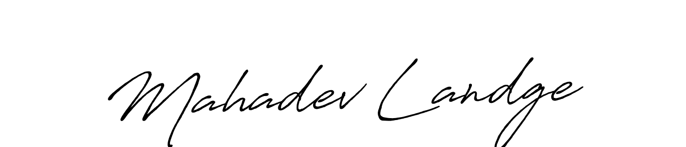 Also You can easily find your signature by using the search form. We will create Mahadev Landge name handwritten signature images for you free of cost using Antro_Vectra_Bolder sign style. Mahadev Landge signature style 7 images and pictures png