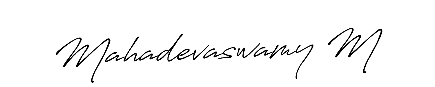 How to Draw Mahadevaswamy M signature style? Antro_Vectra_Bolder is a latest design signature styles for name Mahadevaswamy M. Mahadevaswamy M signature style 7 images and pictures png