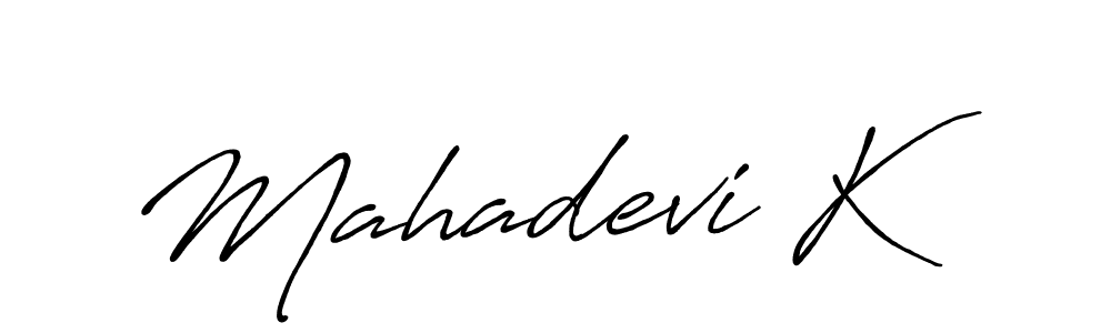 Make a beautiful signature design for name Mahadevi K. Use this online signature maker to create a handwritten signature for free. Mahadevi K signature style 7 images and pictures png