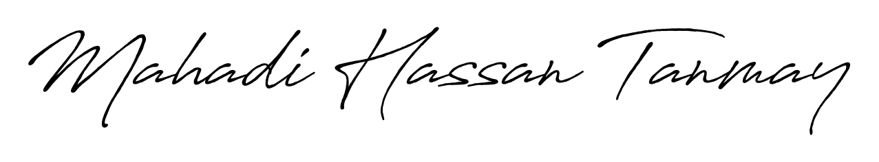 The Antro_Vectra_Bolder font transforms the name Mahadi Hassan Tanmay into an executive sign with sharp precision and distinguished character. Mahadi Hassan Tanmay signature style 7 images and pictures png