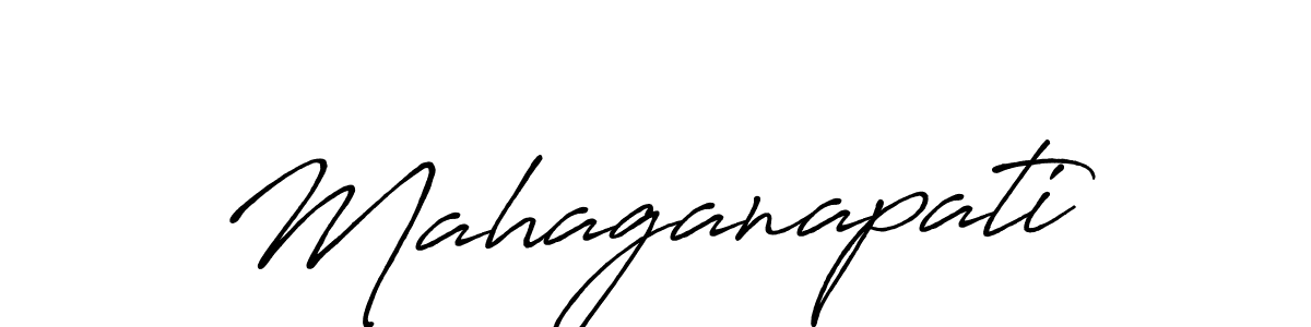 Use a signature maker to create a handwritten signature online. With this signature software, you can design (Antro_Vectra_Bolder) your own signature for name Mahaganapati. Mahaganapati signature style 7 images and pictures png