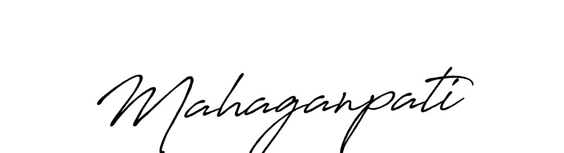 Use a signature maker to create a handwritten signature online. With this signature software, you can design (Antro_Vectra_Bolder) your own signature for name Mahaganpati. Mahaganpati signature style 7 images and pictures png