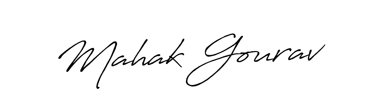It looks lik you need a new signature style for name Mahak Gourav. Design unique handwritten (Antro_Vectra_Bolder) signature with our free signature maker in just a few clicks. Mahak Gourav signature style 7 images and pictures png