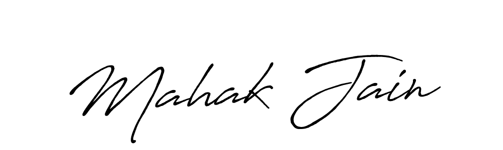 Use a signature maker to create a handwritten signature online. With this signature software, you can design (Antro_Vectra_Bolder) your own signature for name Mahak Jain. Mahak Jain signature style 7 images and pictures png