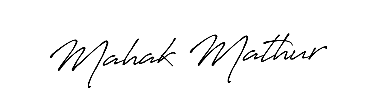 Make a beautiful signature design for name Mahak Mathur. With this signature (Antro_Vectra_Bolder) style, you can create a handwritten signature for free. Mahak Mathur signature style 7 images and pictures png