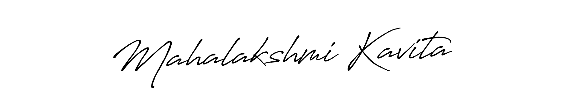 Create a beautiful signature design for name Mahalakshmi Kavita. With this signature (Antro_Vectra_Bolder) fonts, you can make a handwritten signature for free. Mahalakshmi Kavita signature style 7 images and pictures png