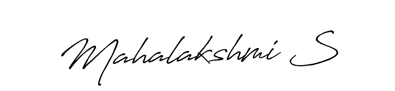 It looks lik you need a new signature style for name Mahalakshmi S. Design unique handwritten (Antro_Vectra_Bolder) signature with our free signature maker in just a few clicks. Mahalakshmi S signature style 7 images and pictures png