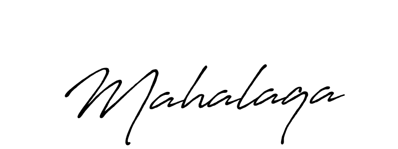 Use a signature maker to create a handwritten signature online. With this signature software, you can design (Antro_Vectra_Bolder) your own signature for name Mahalaqa. Mahalaqa signature style 7 images and pictures png