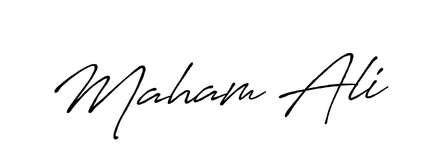 Similarly Antro_Vectra_Bolder is the best handwritten signature design. Signature creator online .You can use it as an online autograph creator for name Maham Ali. Maham Ali signature style 7 images and pictures png