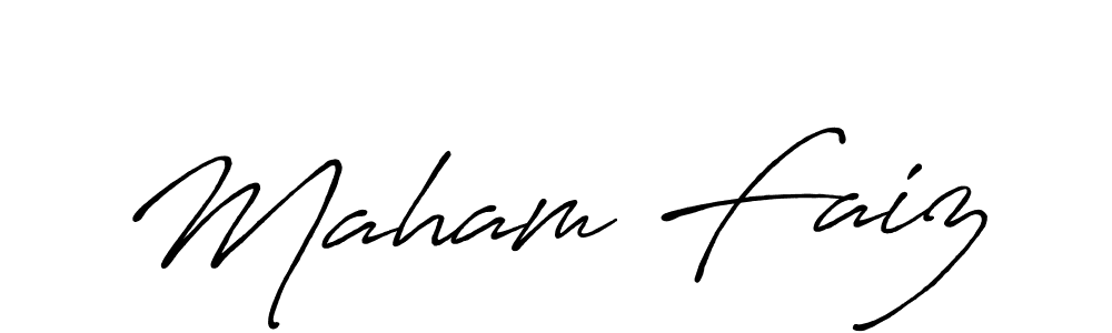 Also we have Maham Faiz name is the best signature style. Create professional handwritten signature collection using Antro_Vectra_Bolder autograph style. Maham Faiz signature style 7 images and pictures png