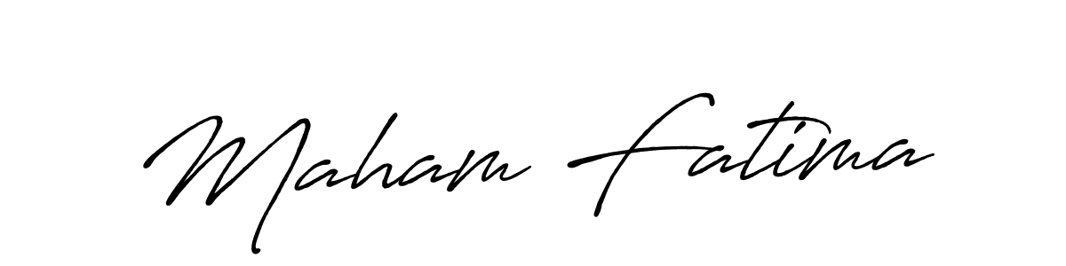 It looks lik you need a new signature style for name Maham Fatima. Design unique handwritten (Antro_Vectra_Bolder) signature with our free signature maker in just a few clicks. Maham Fatima signature style 7 images and pictures png