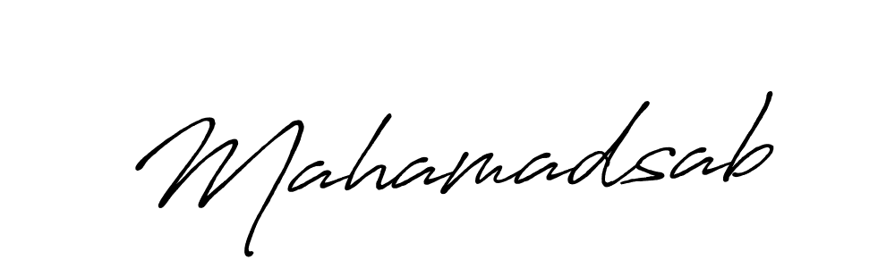 Create a beautiful signature design for name Mahamadsab. With this signature (Antro_Vectra_Bolder) fonts, you can make a handwritten signature for free. Mahamadsab signature style 7 images and pictures png