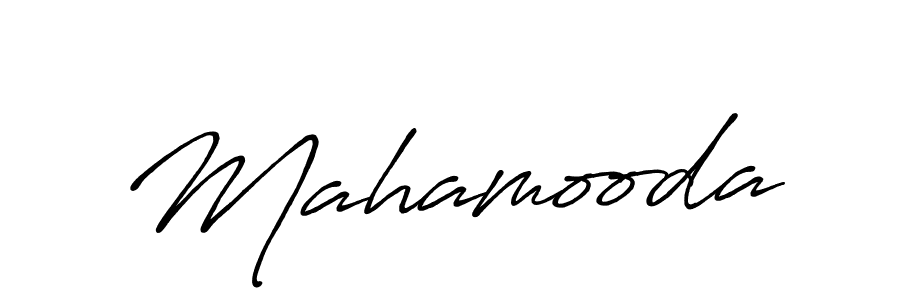 Use a signature maker to create a handwritten signature online. With this signature software, you can design (Antro_Vectra_Bolder) your own signature for name Mahamooda. Mahamooda signature style 7 images and pictures png