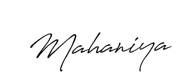 Also we have Mahaniya name is the best signature style. Create professional handwritten signature collection using Antro_Vectra_Bolder autograph style. Mahaniya signature style 7 images and pictures png