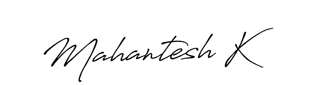 How to make Mahantesh K name signature. Use Antro_Vectra_Bolder style for creating short signs online. This is the latest handwritten sign. Mahantesh K signature style 7 images and pictures png