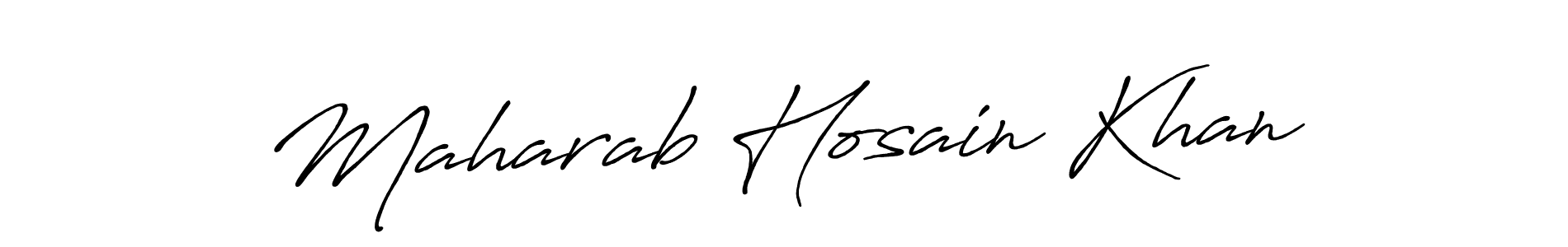 Create a beautiful signature design for name Maharab Hosain Khan. With this signature (Antro_Vectra_Bolder) fonts, you can make a handwritten signature for free. Maharab Hosain Khan signature style 7 images and pictures png