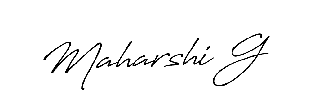 Make a beautiful signature design for name Maharshi G. With this signature (Antro_Vectra_Bolder) style, you can create a handwritten signature for free. Maharshi G signature style 7 images and pictures png