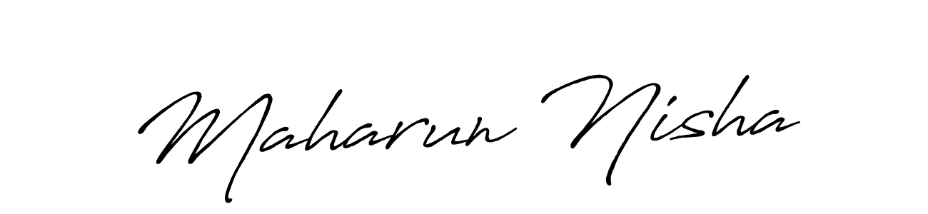 Create a beautiful signature design for name Maharun Nisha. With this signature (Antro_Vectra_Bolder) fonts, you can make a handwritten signature for free. Maharun Nisha signature style 7 images and pictures png