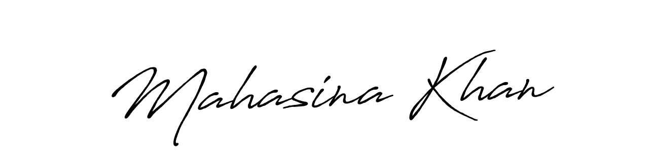 Make a beautiful signature design for name Mahasina Khan. With this signature (Antro_Vectra_Bolder) style, you can create a handwritten signature for free. Mahasina Khan signature style 7 images and pictures png