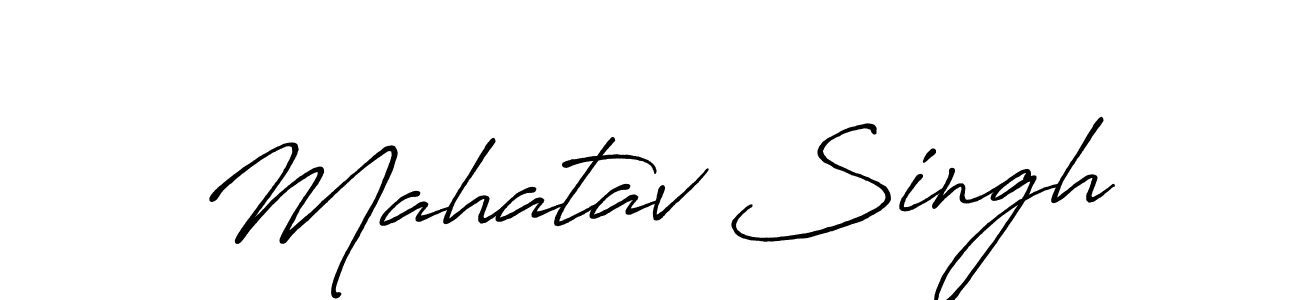 How to make Mahatav Singh name signature. Use Antro_Vectra_Bolder style for creating short signs online. This is the latest handwritten sign. Mahatav Singh signature style 7 images and pictures png
