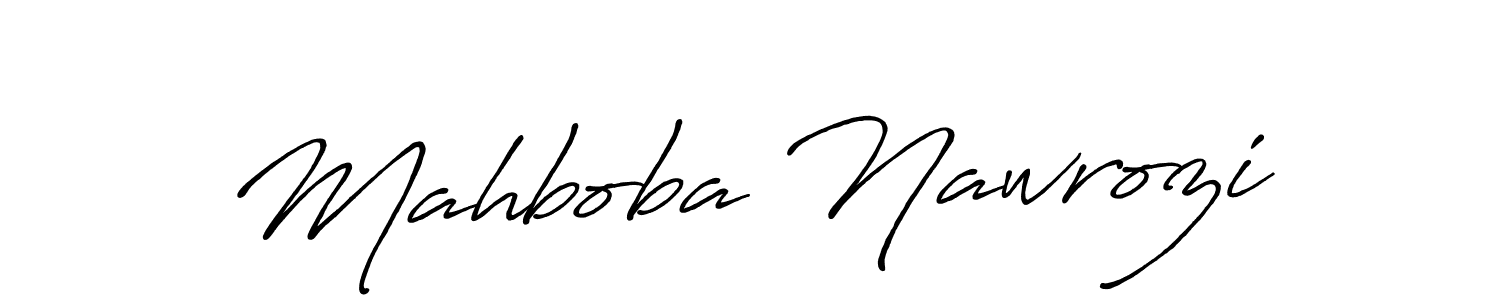 You should practise on your own different ways (Antro_Vectra_Bolder) to write your name (Mahboba Nawrozi) in signature. don't let someone else do it for you. Mahboba Nawrozi signature style 7 images and pictures png