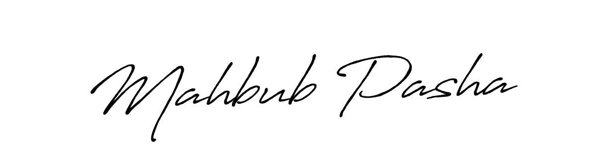 Create a beautiful signature design for name Mahbub Pasha. With this signature (Antro_Vectra_Bolder) fonts, you can make a handwritten signature for free. Mahbub Pasha signature style 7 images and pictures png