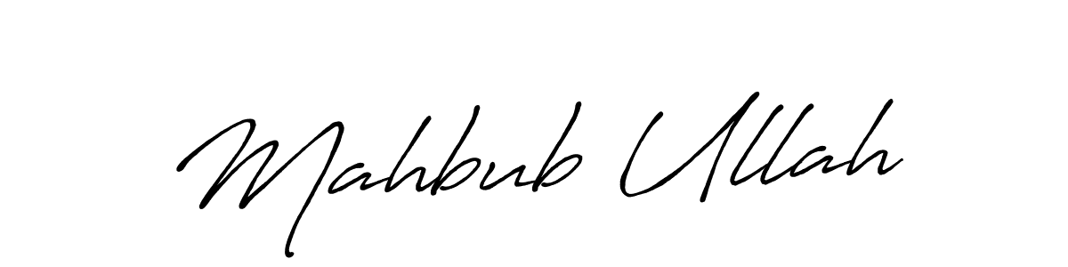 Use a signature maker to create a handwritten signature online. With this signature software, you can design (Antro_Vectra_Bolder) your own signature for name Mahbub Ullah. Mahbub Ullah signature style 7 images and pictures png