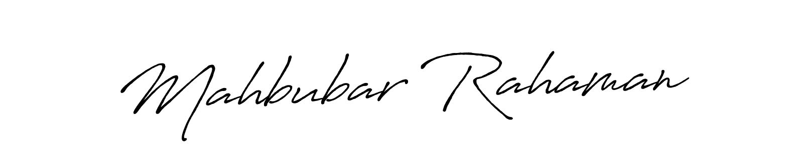 Create a beautiful signature design for name Mahbubar Rahaman. With this signature (Antro_Vectra_Bolder) fonts, you can make a handwritten signature for free. Mahbubar Rahaman signature style 7 images and pictures png