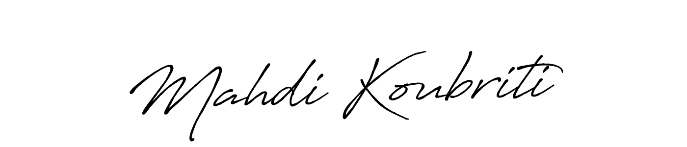 Make a beautiful signature design for name Mahdi Koubriti. With this signature (Antro_Vectra_Bolder) style, you can create a handwritten signature for free. Mahdi Koubriti signature style 7 images and pictures png