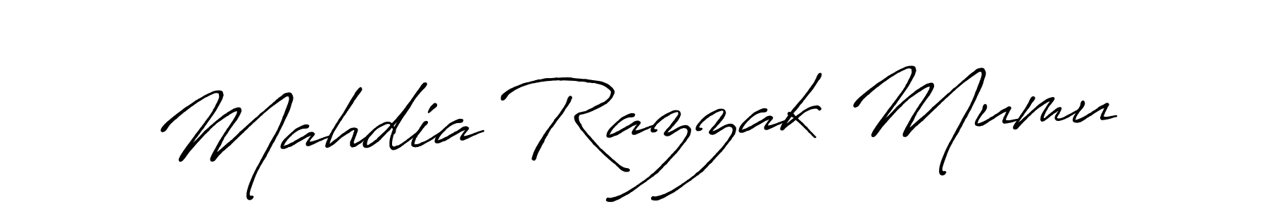 Make a beautiful signature design for name Mahdia Razzak Mumu. With this signature (Antro_Vectra_Bolder) style, you can create a handwritten signature for free. Mahdia Razzak Mumu signature style 7 images and pictures png