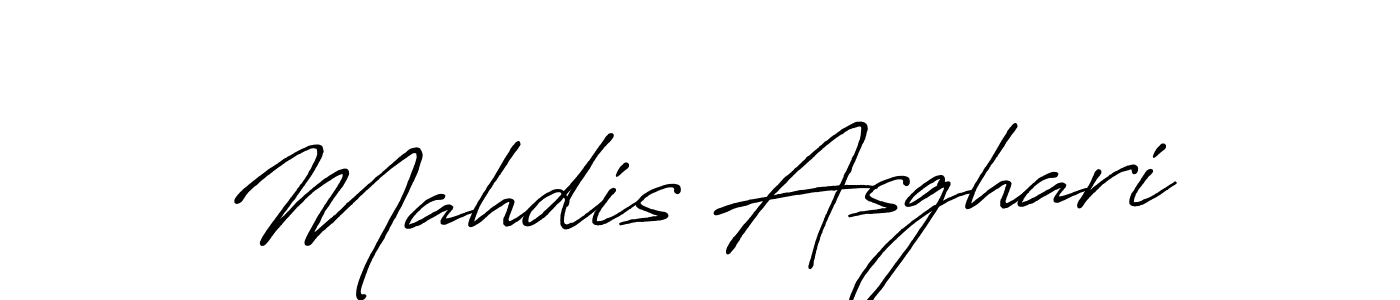 How to make Mahdis Asghari name signature. Use Antro_Vectra_Bolder style for creating short signs online. This is the latest handwritten sign. Mahdis Asghari signature style 7 images and pictures png