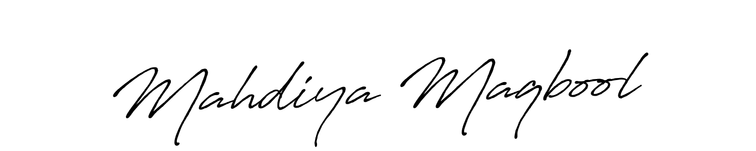 Once you've used our free online signature maker to create your best signature Antro_Vectra_Bolder style, it's time to enjoy all of the benefits that Mahdiya Maqbool name signing documents. Mahdiya Maqbool signature style 7 images and pictures png