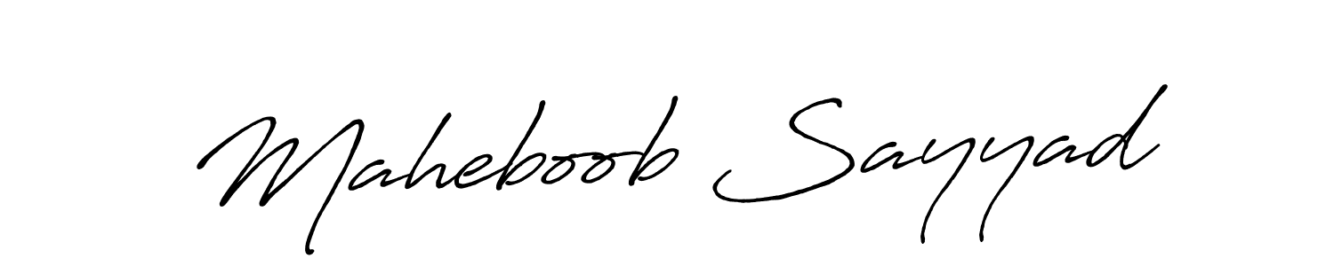 It looks lik you need a new signature style for name Maheboob Sayyad. Design unique handwritten (Antro_Vectra_Bolder) signature with our free signature maker in just a few clicks. Maheboob Sayyad signature style 7 images and pictures png