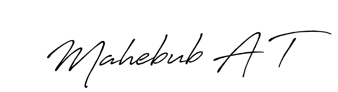 How to make Mahebub A T signature? Antro_Vectra_Bolder is a professional autograph style. Create handwritten signature for Mahebub A T name. Mahebub A T signature style 7 images and pictures png