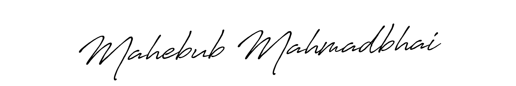 How to make Mahebub Mahmadbhai name signature. Use Antro_Vectra_Bolder style for creating short signs online. This is the latest handwritten sign. Mahebub Mahmadbhai signature style 7 images and pictures png