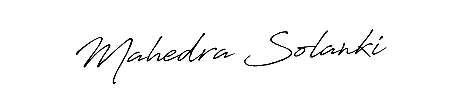 Make a beautiful signature design for name Mahedra Solanki. With this signature (Antro_Vectra_Bolder) style, you can create a handwritten signature for free. Mahedra Solanki signature style 7 images and pictures png